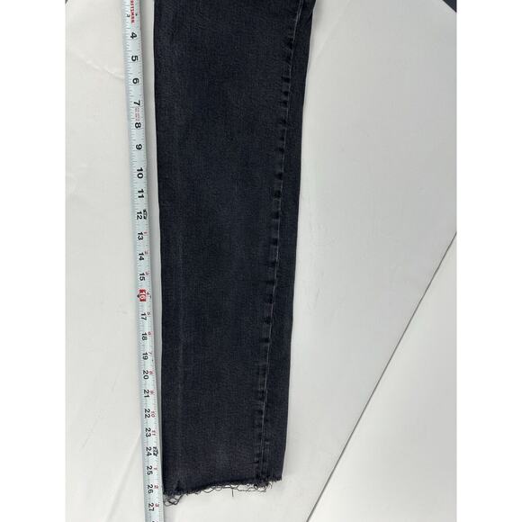 RE/DONE Originals Stove Pipe High-rise Raw Hem Jeans in Black Size 25 - Picture 10 of 11